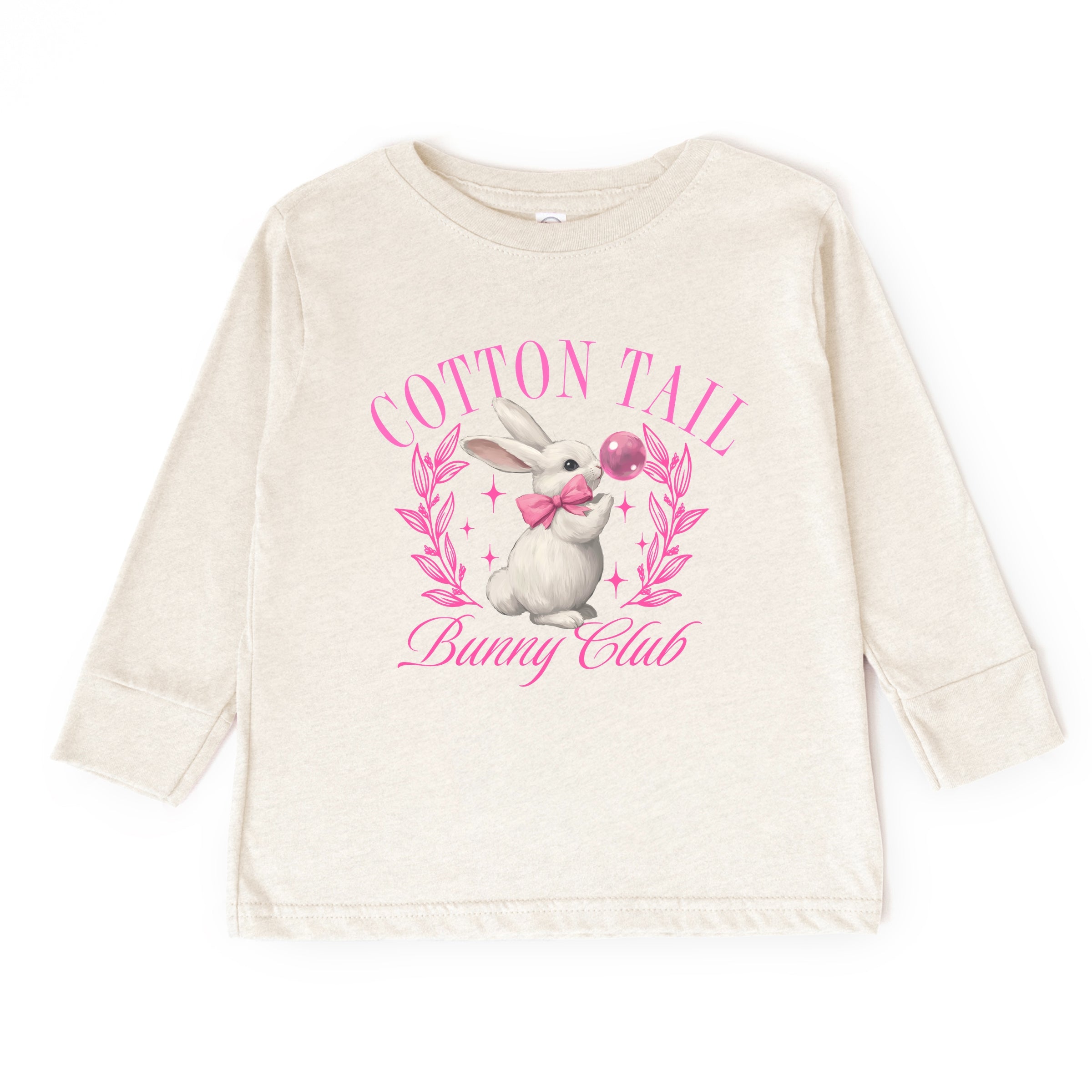 Cotton Tail Bunny Club Bubblegum - Toddler Long Sleeve Graphic Tee