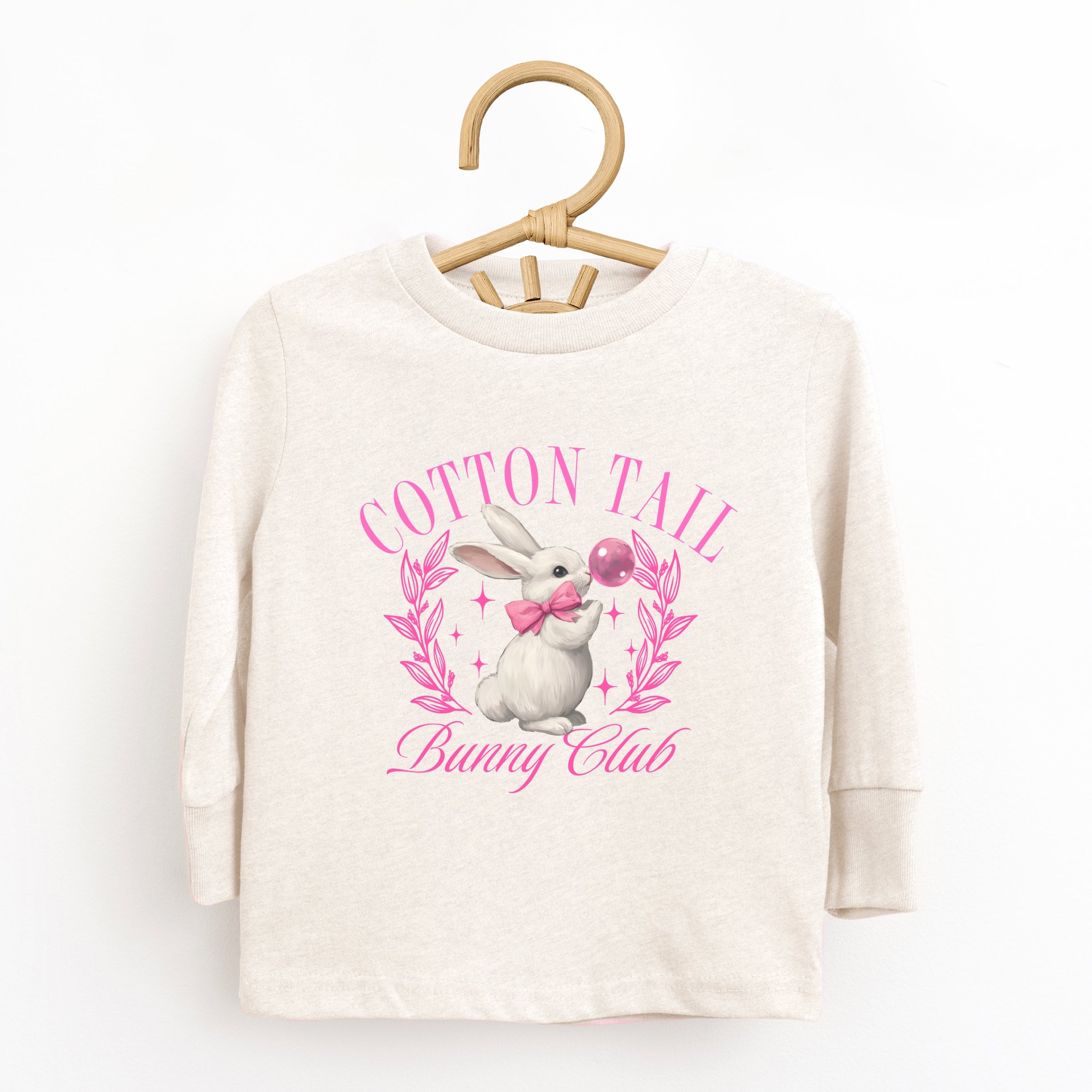 Cotton Tail Bunny Club Bubblegum - Toddler Long Sleeve Graphic Tee