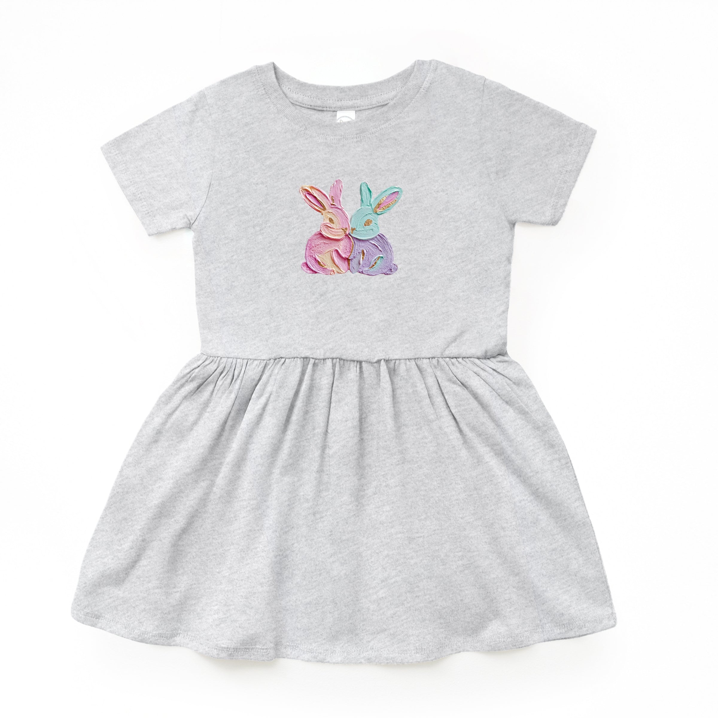 Two Bunnies Paint Print - Infant Dress