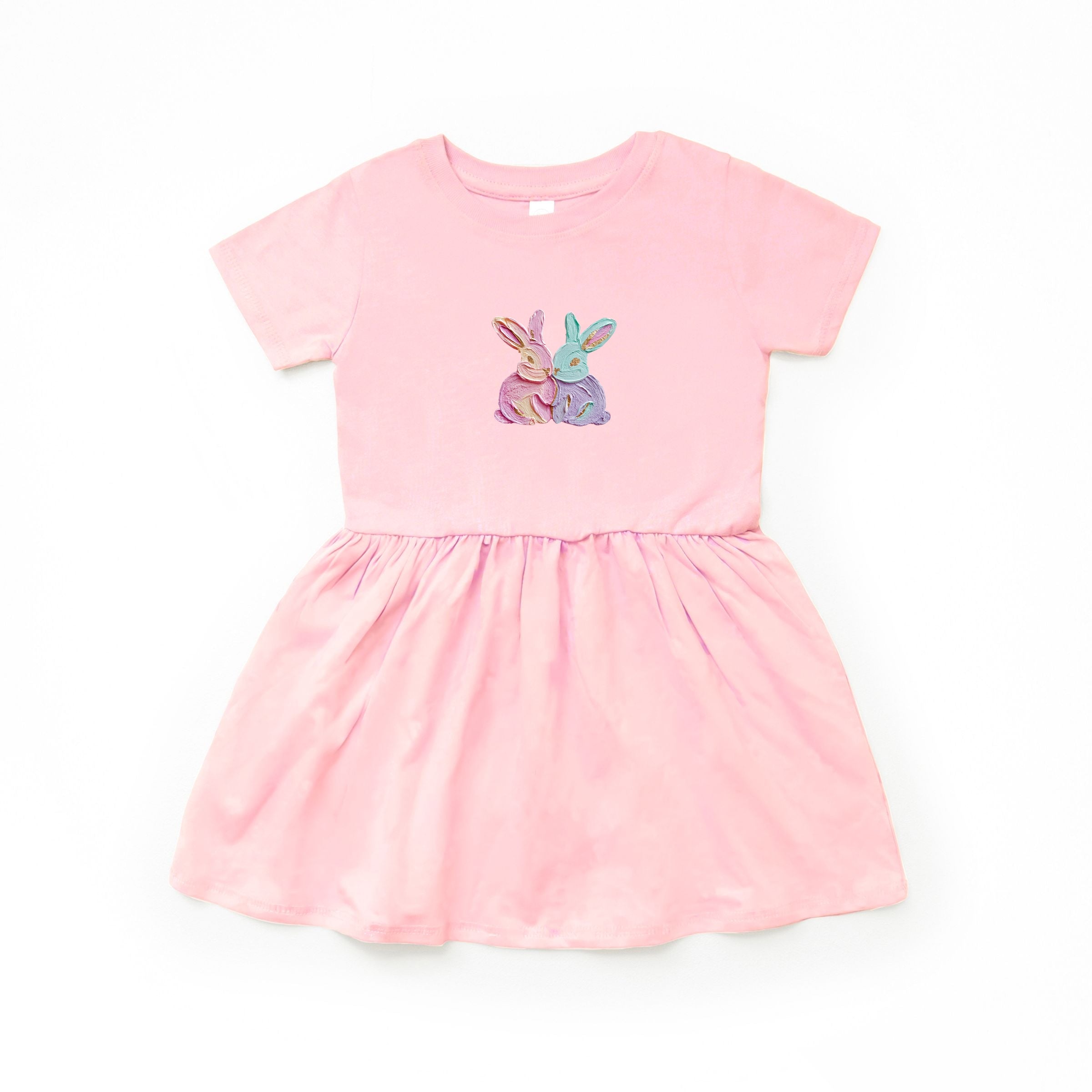 Two Bunnies Paint Print - Infant Dress
