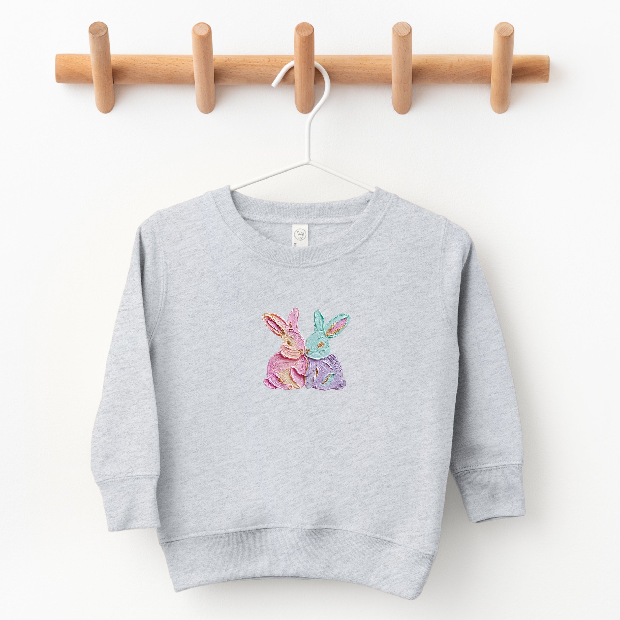 Two Bunnies Paint Print - Toddler Graphic Sweatshirt