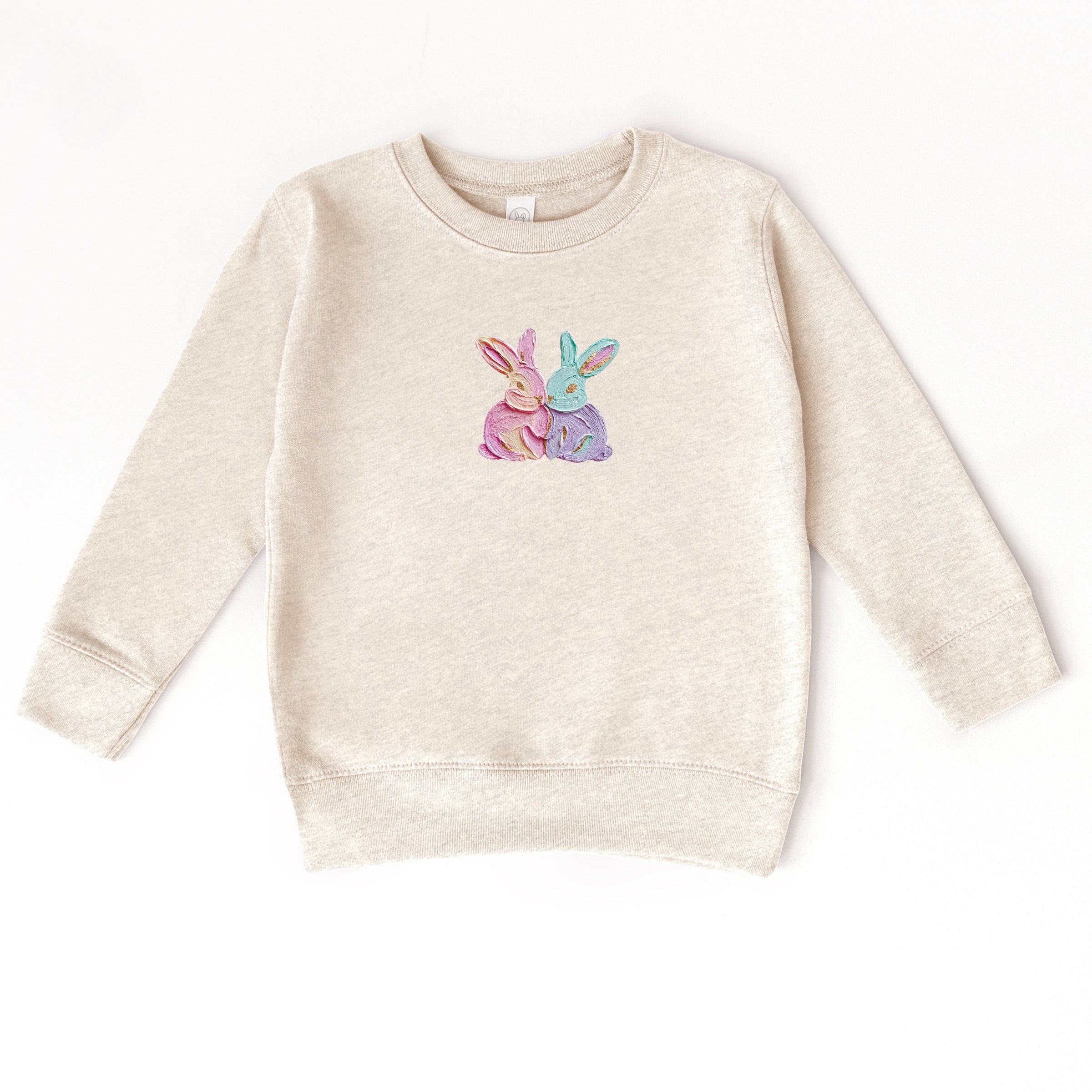 Two Bunnies Paint Print - Toddler Graphic Sweatshirt