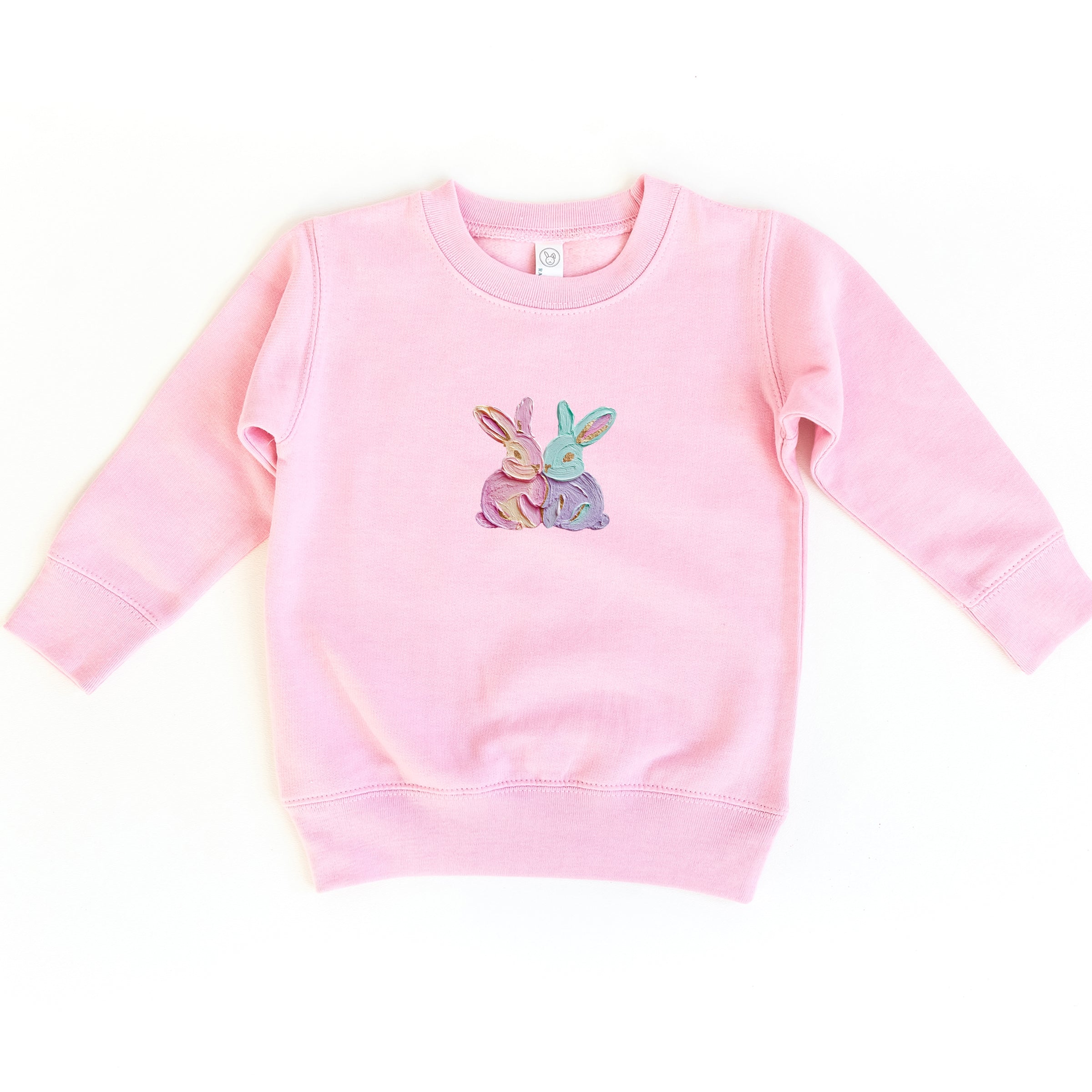 Two Bunnies Paint Print - Toddler Graphic Sweatshirt