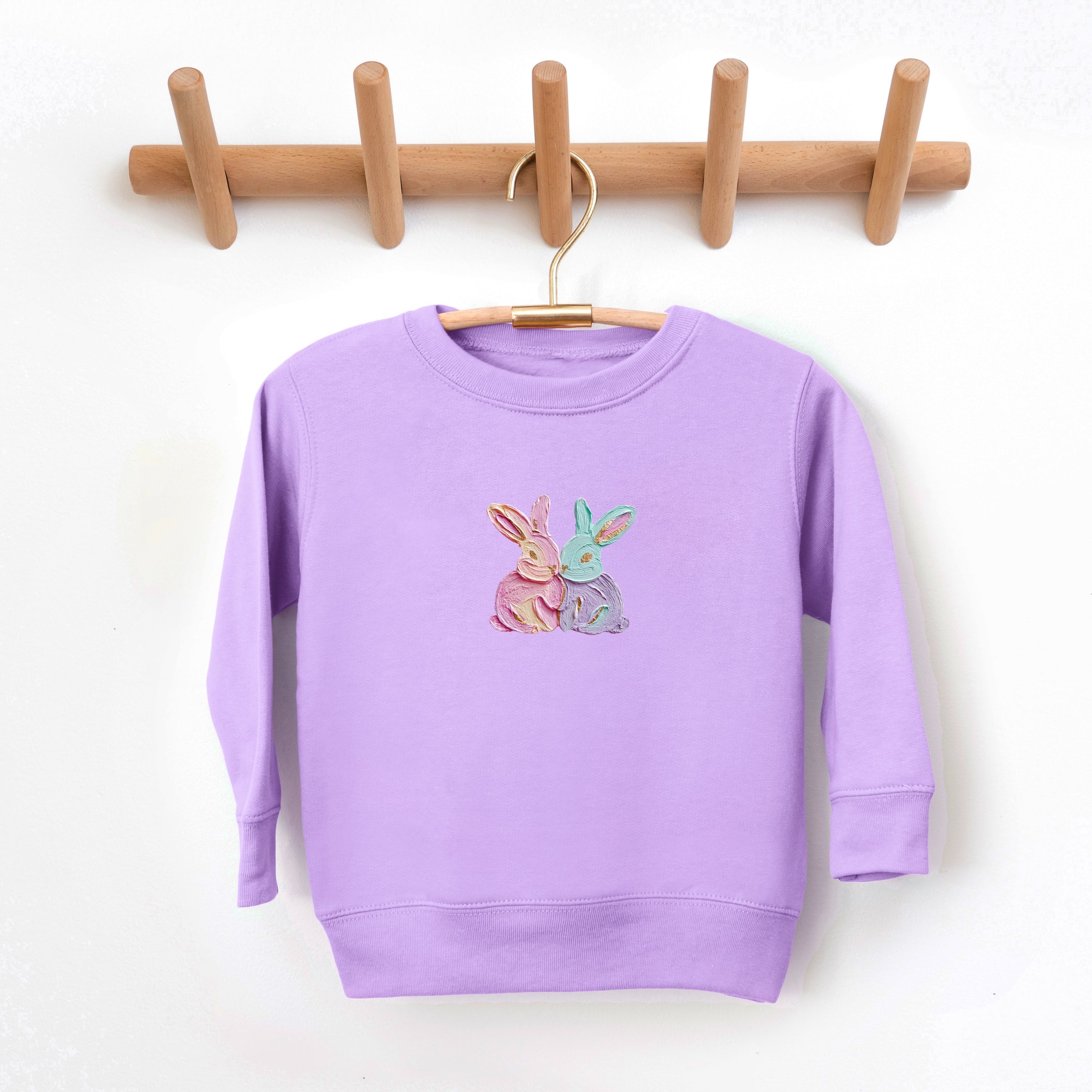 Two Bunnies Paint Print - Toddler Graphic Sweatshirt