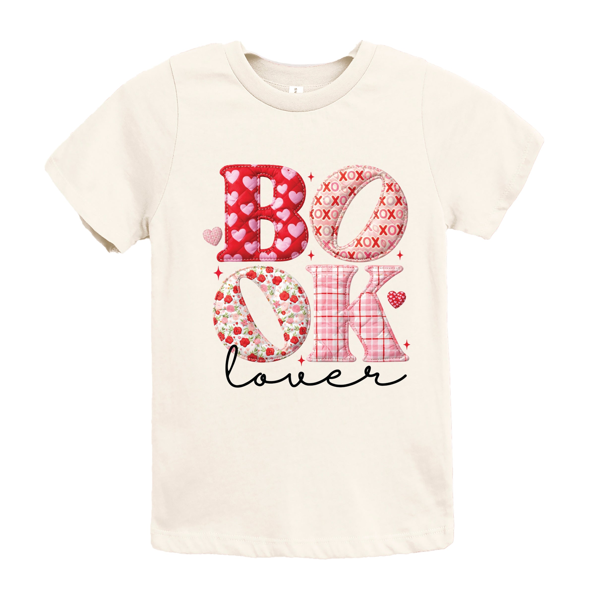 Book Lover Patchwork Print - Youth Short Sleeve Graphic T-Shirt