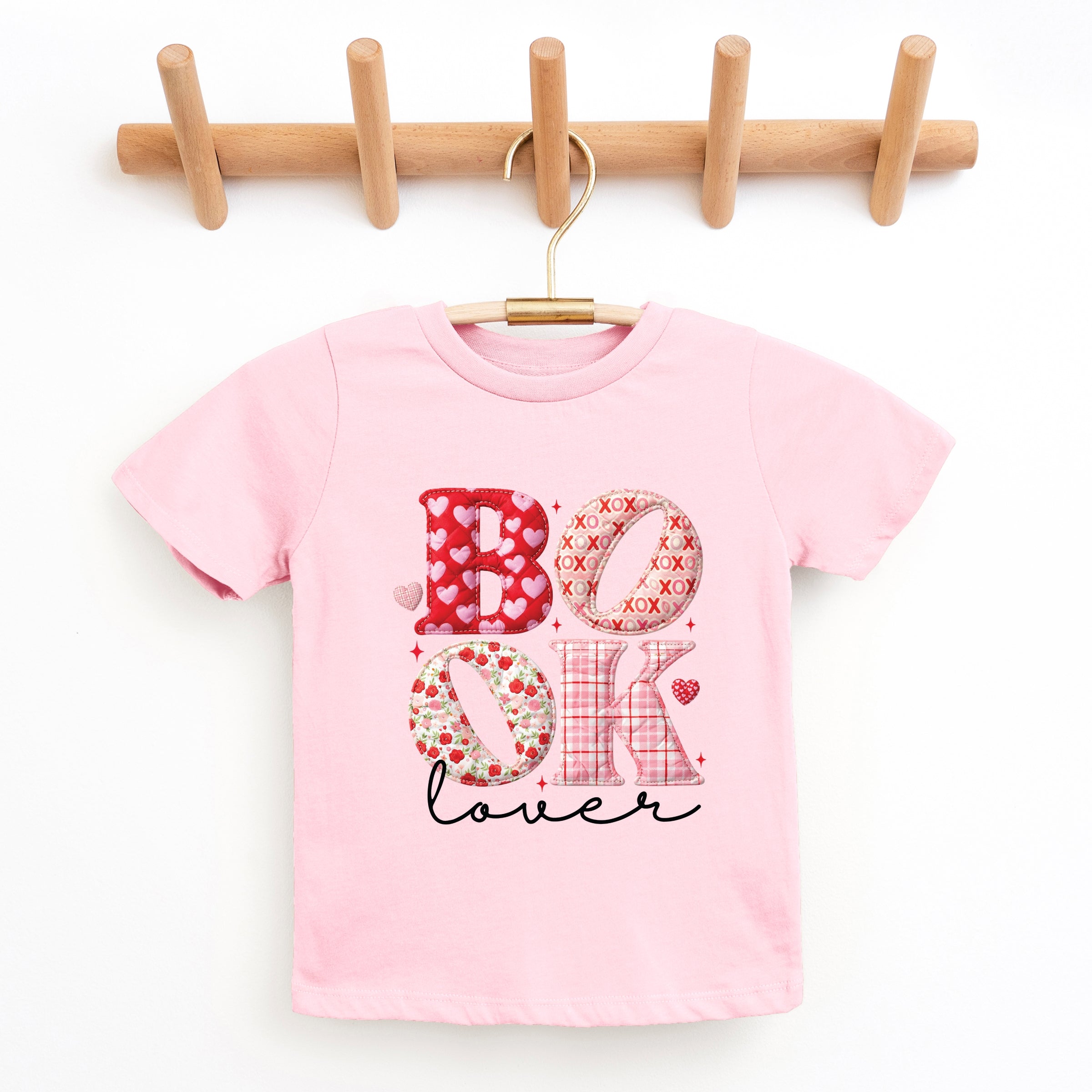 Book Lover Patchwork Print - Youth Short Sleeve Graphic T-Shirt