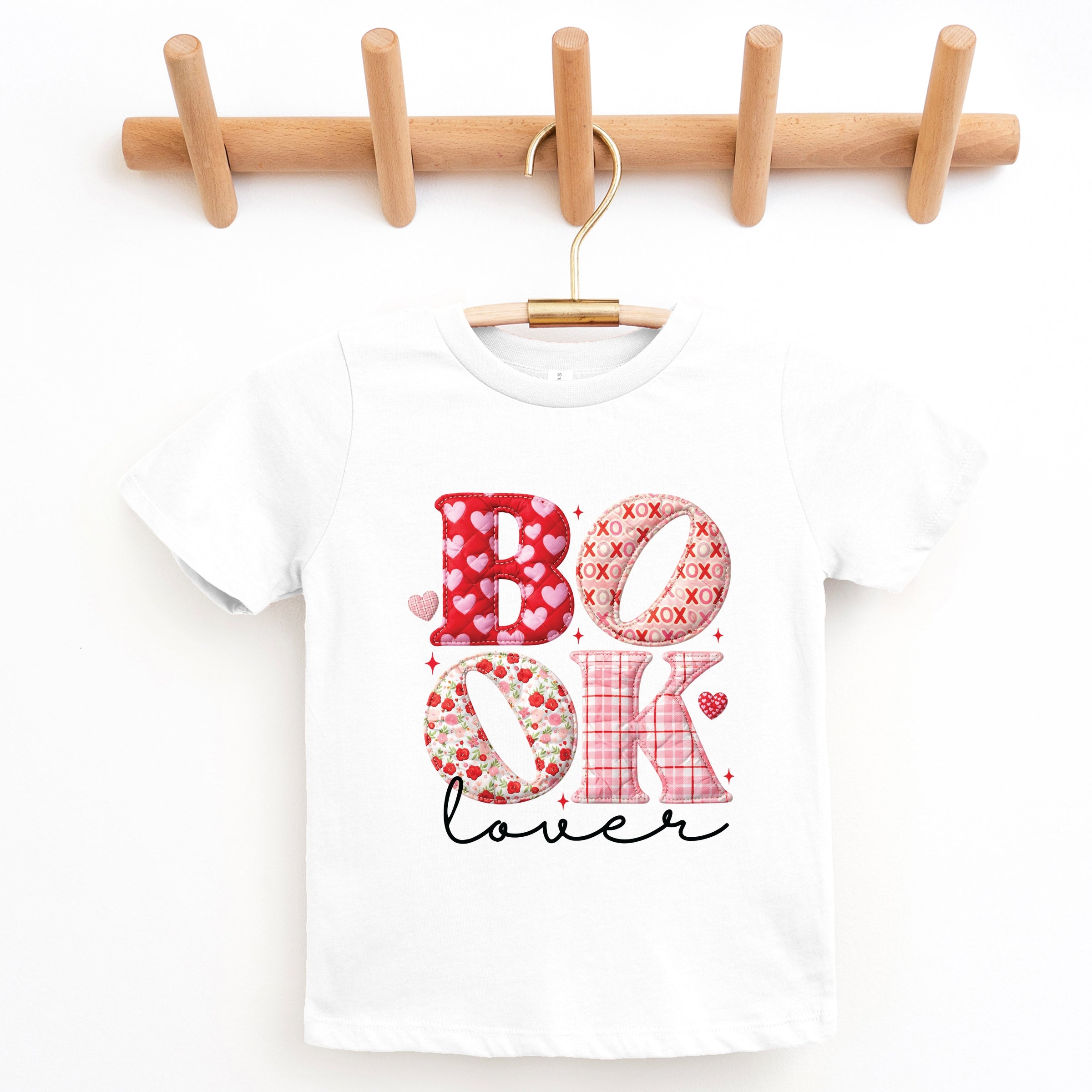 Book Lover Patchwork Print - Youth Short Sleeve Graphic T-Shirt