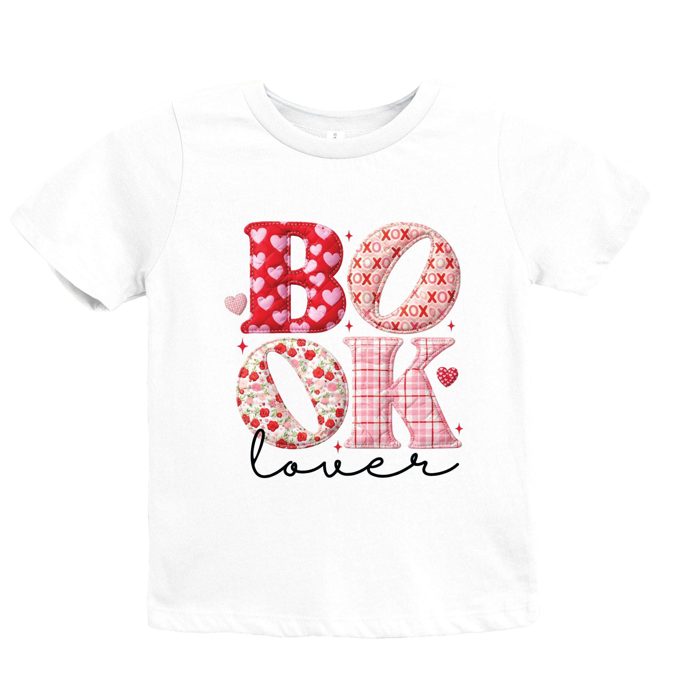 Book Lover Patchwork Print - Youth Short Sleeve Graphic T-Shirt
