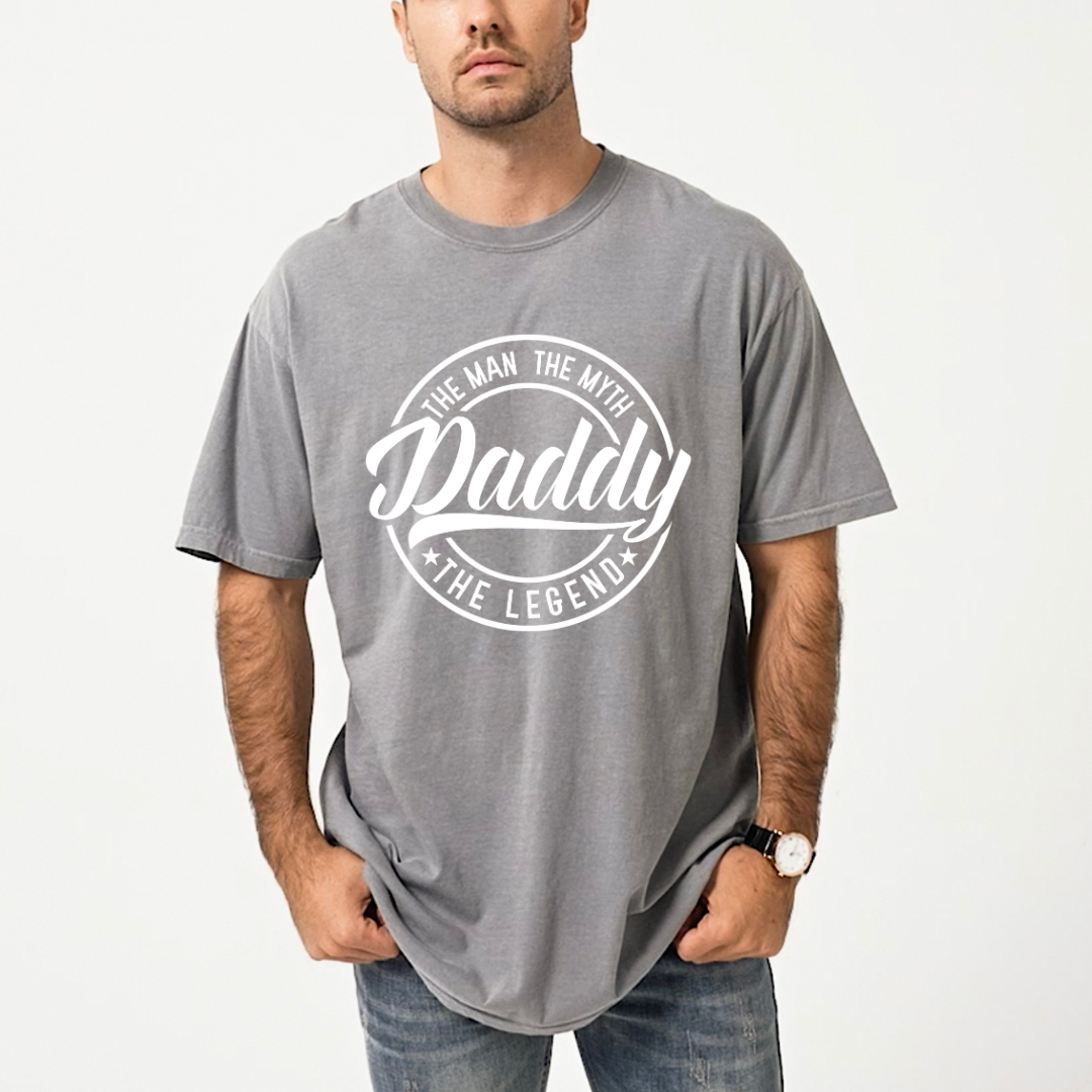 Daddy The Man The Myth | Men's Garment Dyed Tee
