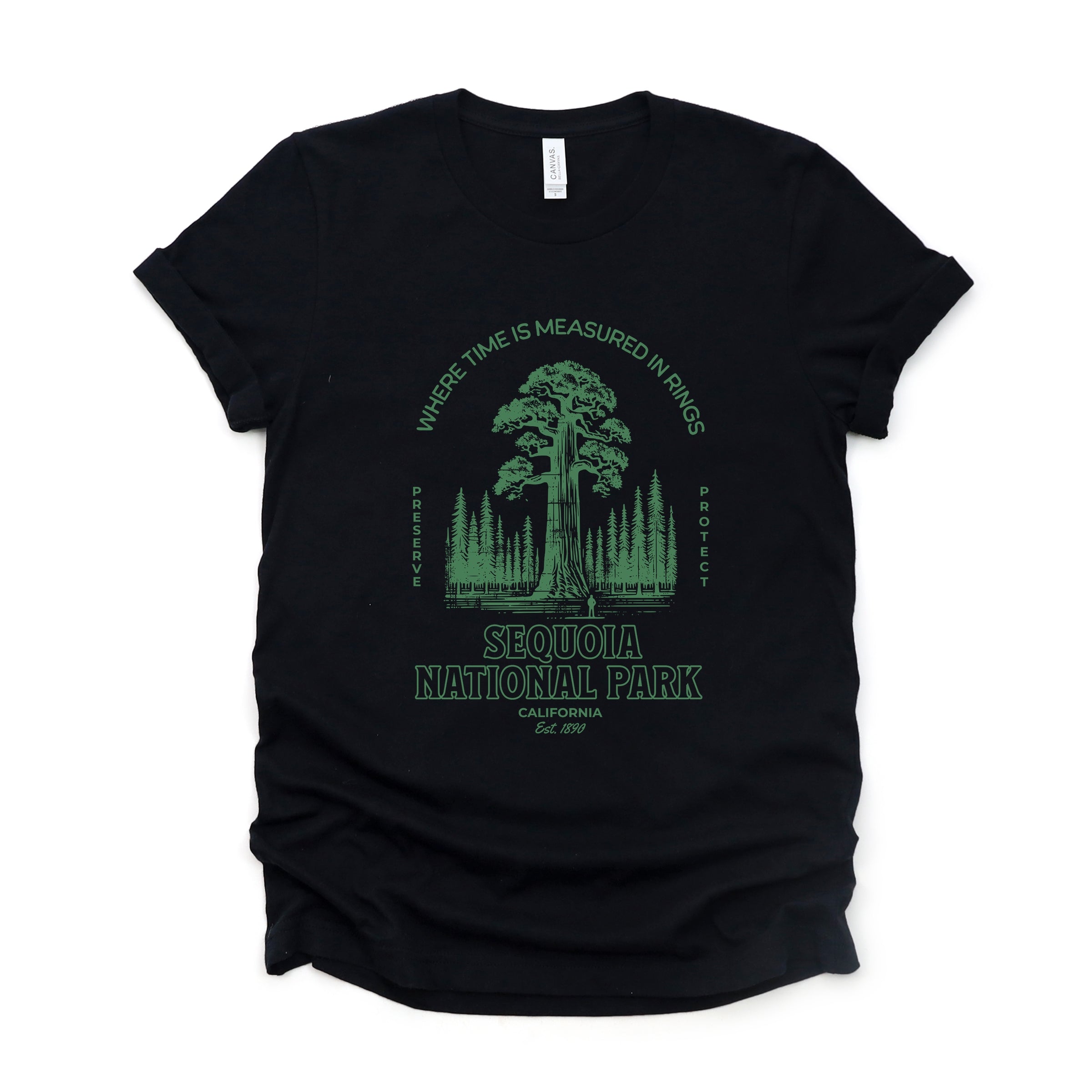 Sequoia National Park EST. 1890 - Womens Short Sleeve Graphic T-Shirt