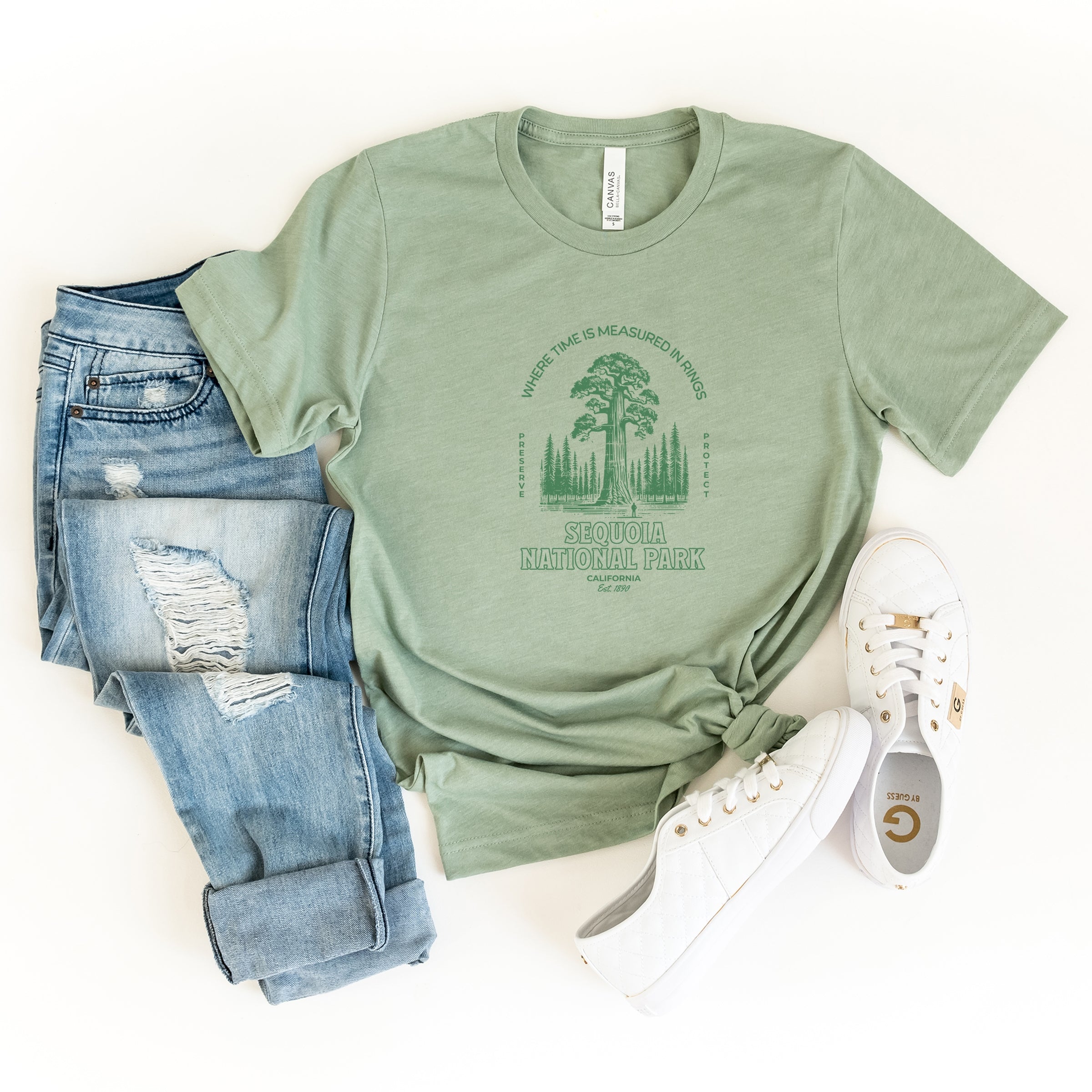 Sequoia National Park EST. 1890 - Womens Short Sleeve Graphic T-Shirt