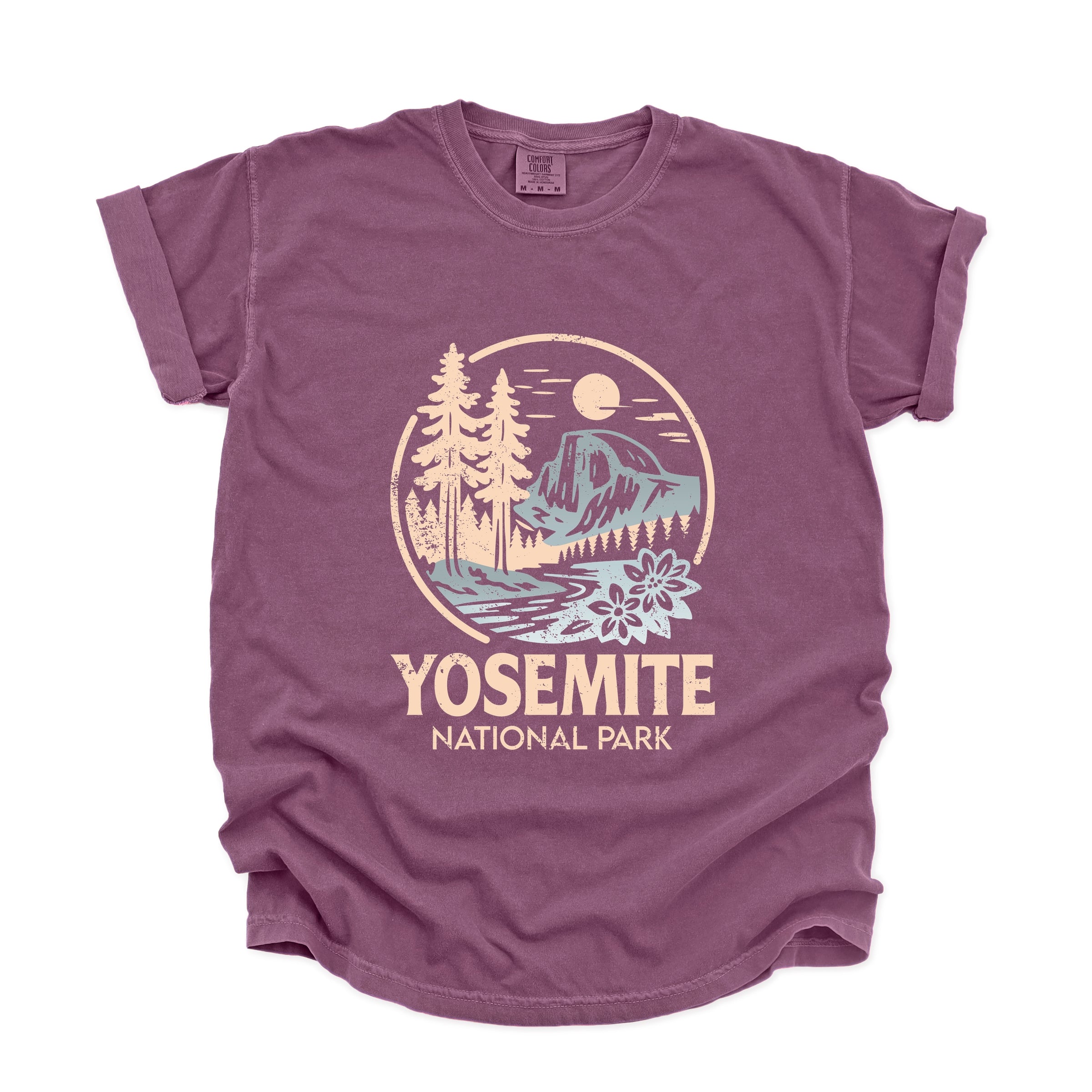 Yosemite National Park Two-Toned Circle - Women's Garment Dyed Graphic T-Shirt