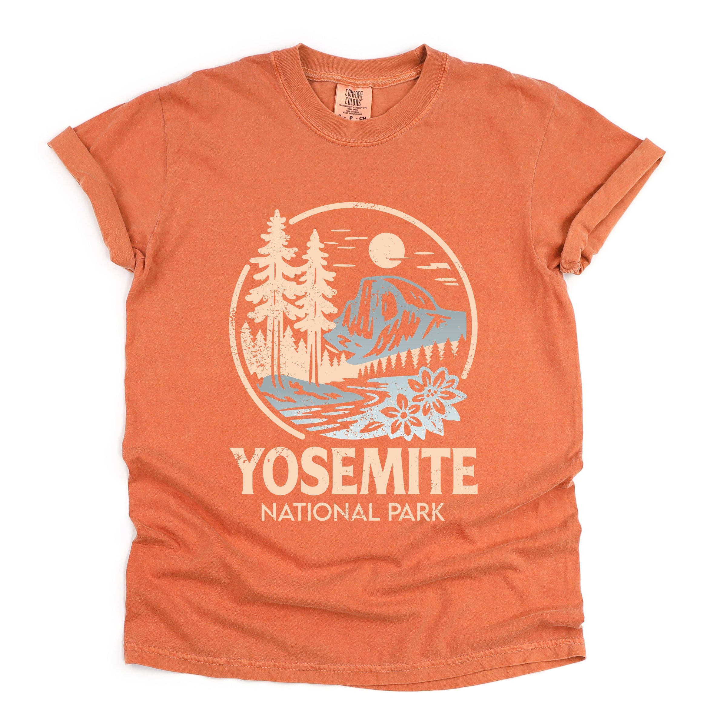 Yosemite National Park Two-Toned Circle - Women's Garment Dyed Graphic T-Shirt