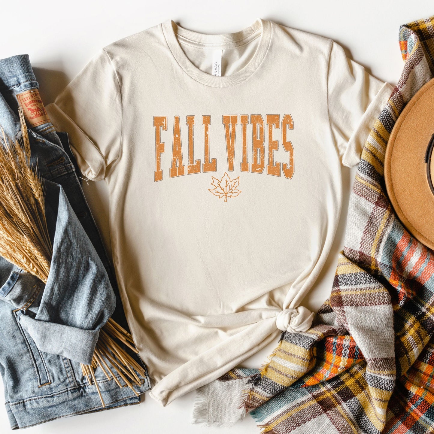 Clearance Fall Vibes Leaf | Short Sleeve Crew Neck