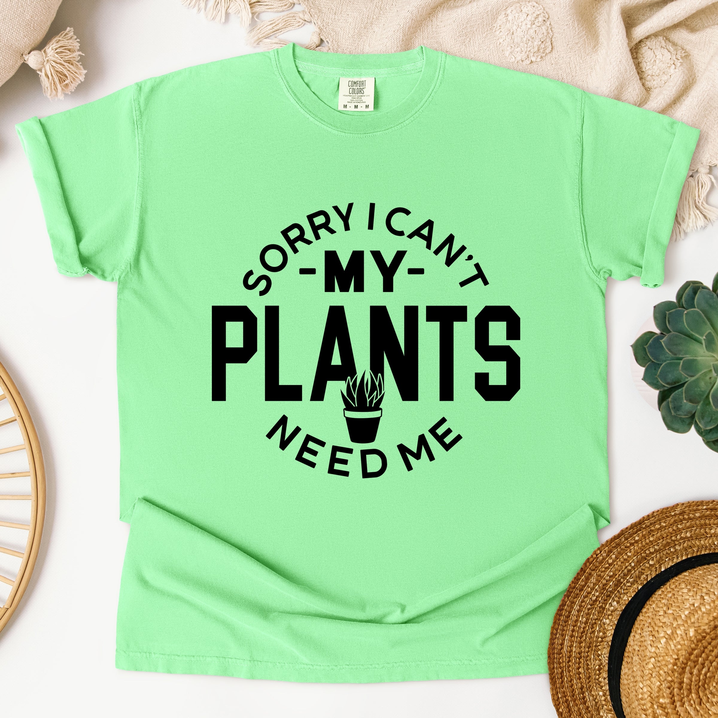 My Plants Need Me - Women's Garment Dyed Graphic T-Shirt