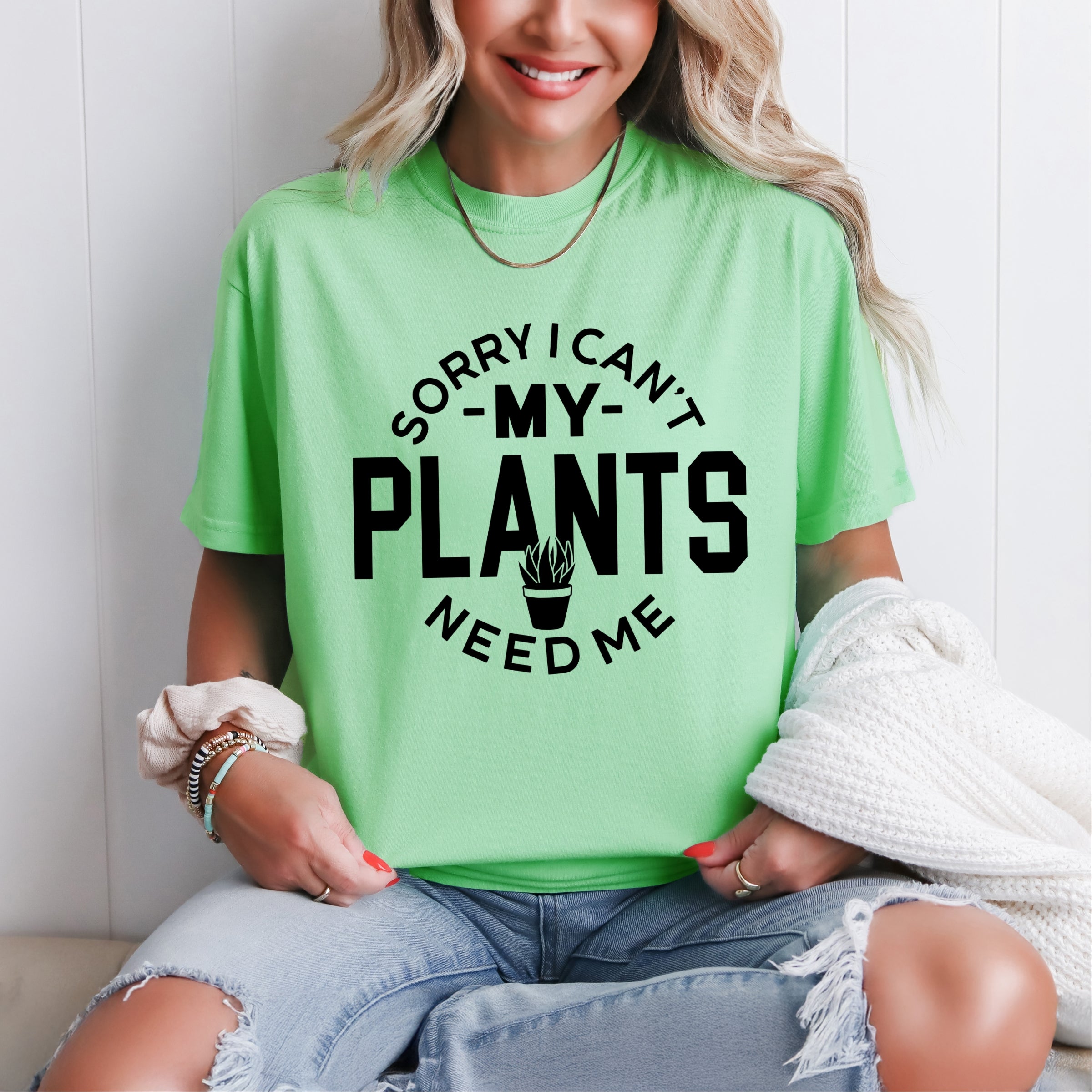 My Plants Need Me - Women's Garment Dyed Graphic T-Shirt