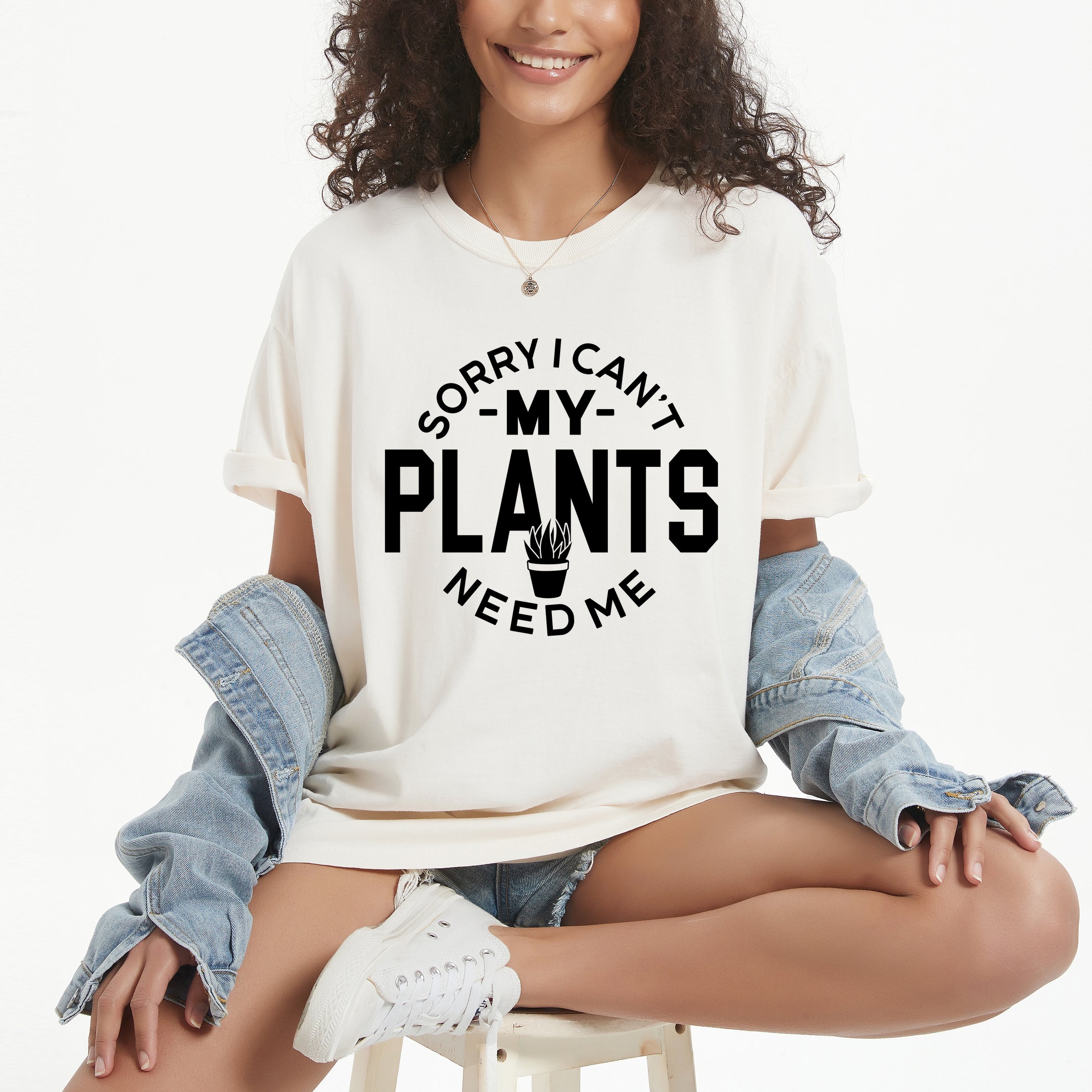 My Plants Need Me - Women's Garment Dyed Graphic T-Shirt