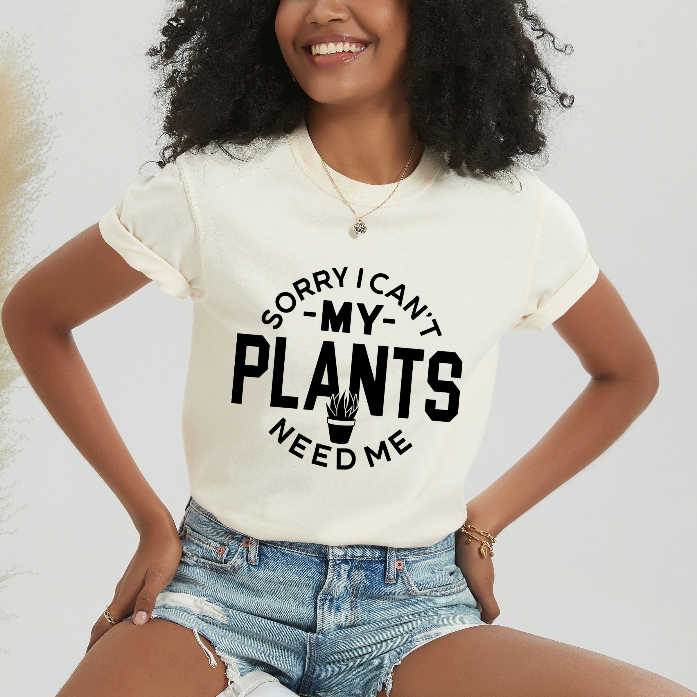 My Plants Need Me - Women's Garment Dyed Graphic T-Shirt
