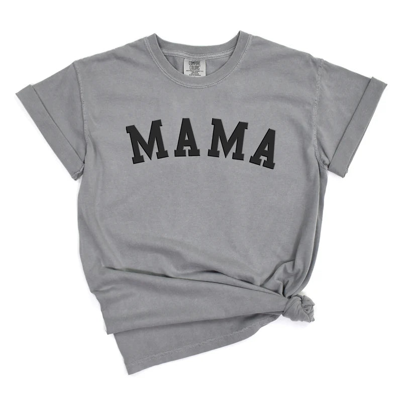 Mama Bold Puff Print - Women's Garment Dyed Graphic T-Shirt