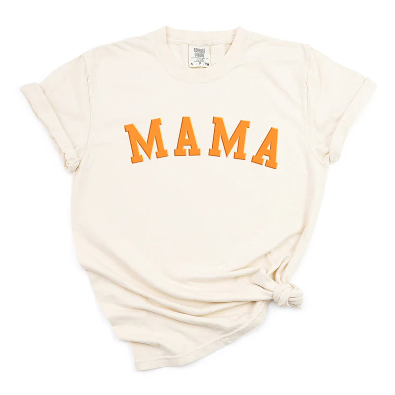 Mama Bold Puff Print - Women's Garment Dyed Graphic T-Shirt
