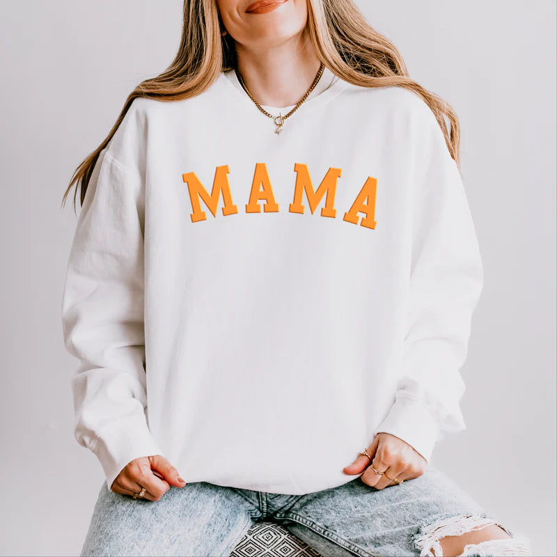 Mama Bold Puff Print - Women's Lightweight Garment Dyed Sweatshirt