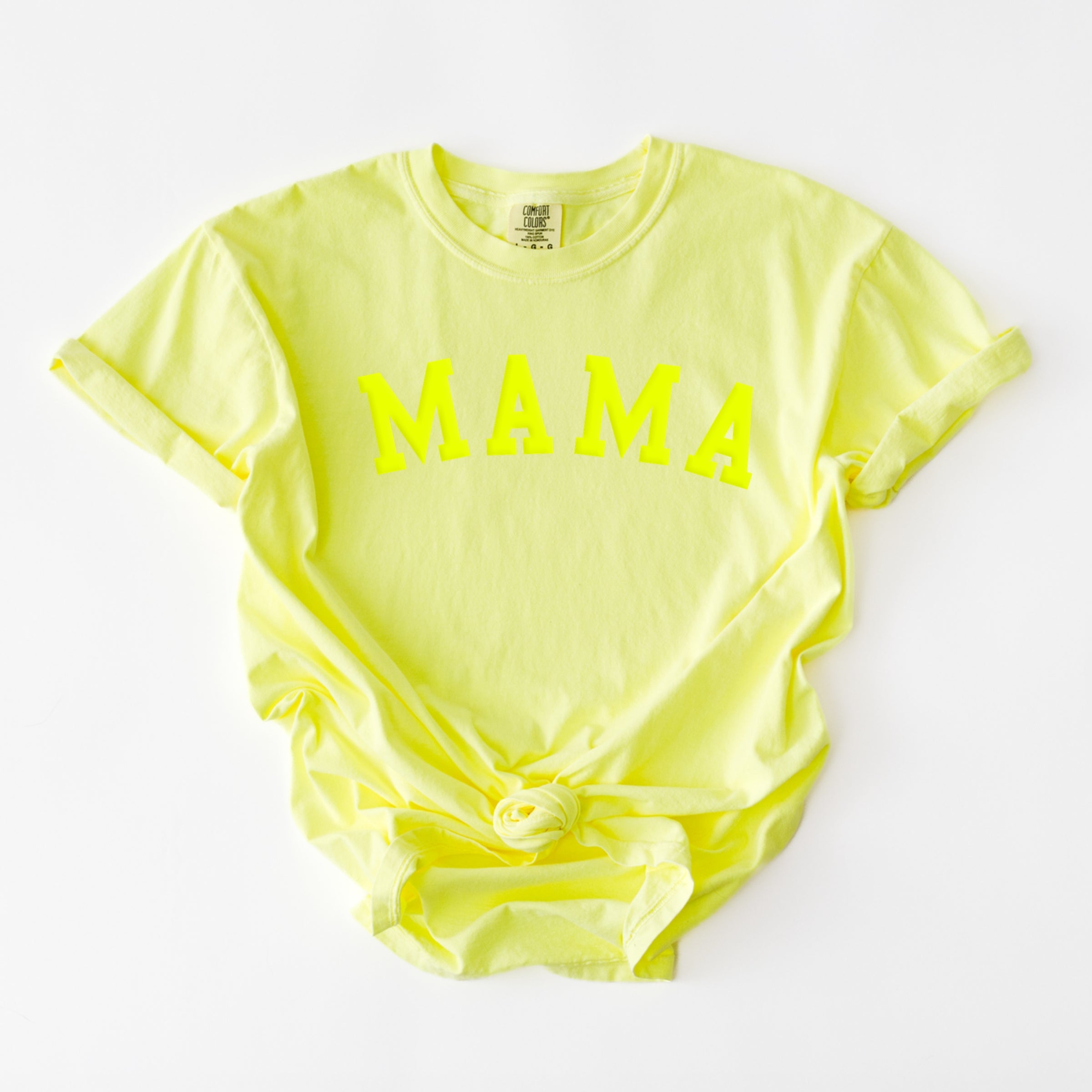 Mama Bold Puff Print - Women's Garment Dyed Graphic T-Shirt