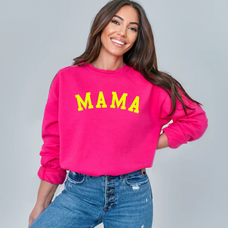 Mama Bold Puff Print - Women's Graphic Sweatshirt