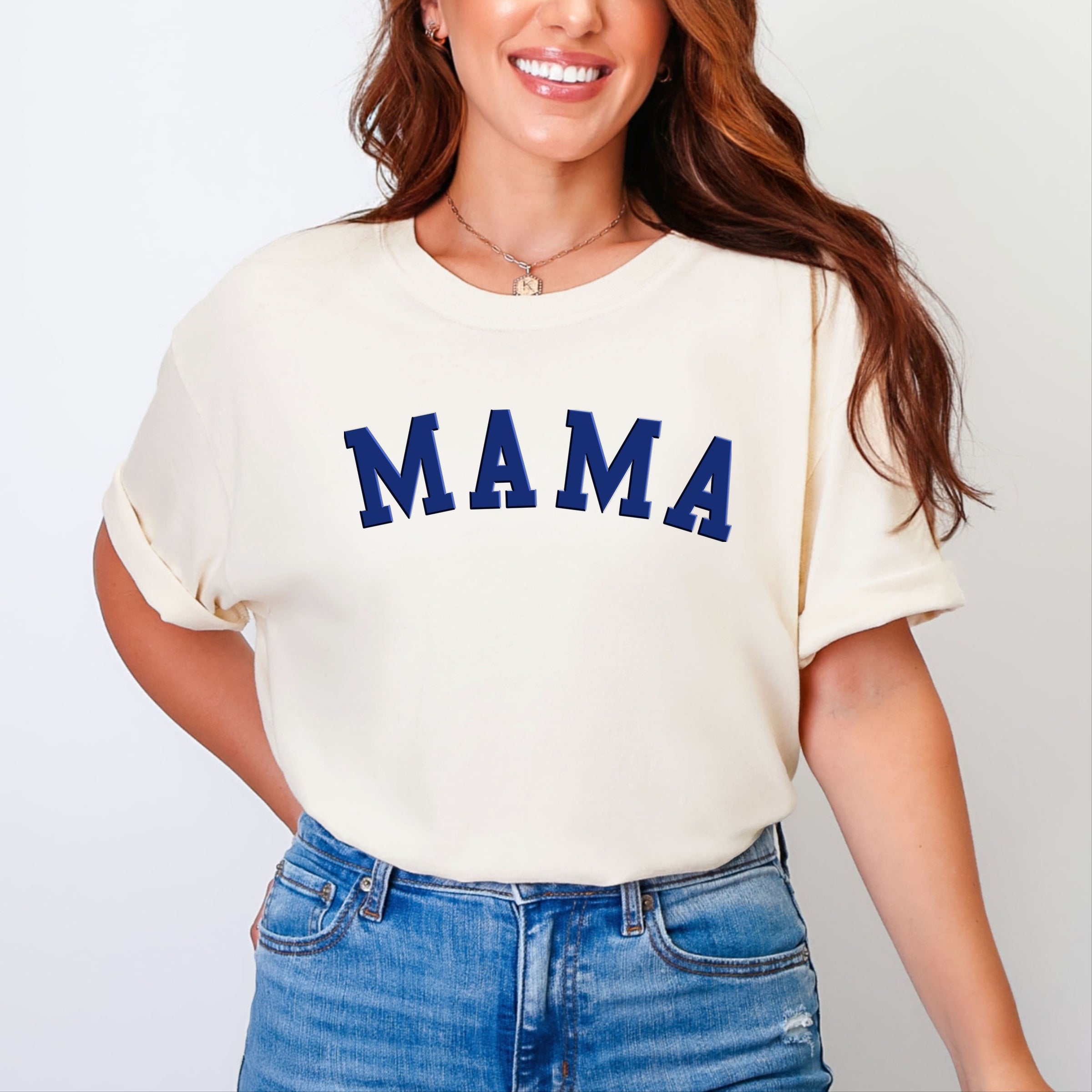 Mama Bold Puff Print - Women's Garment Dyed Graphic T-Shirt