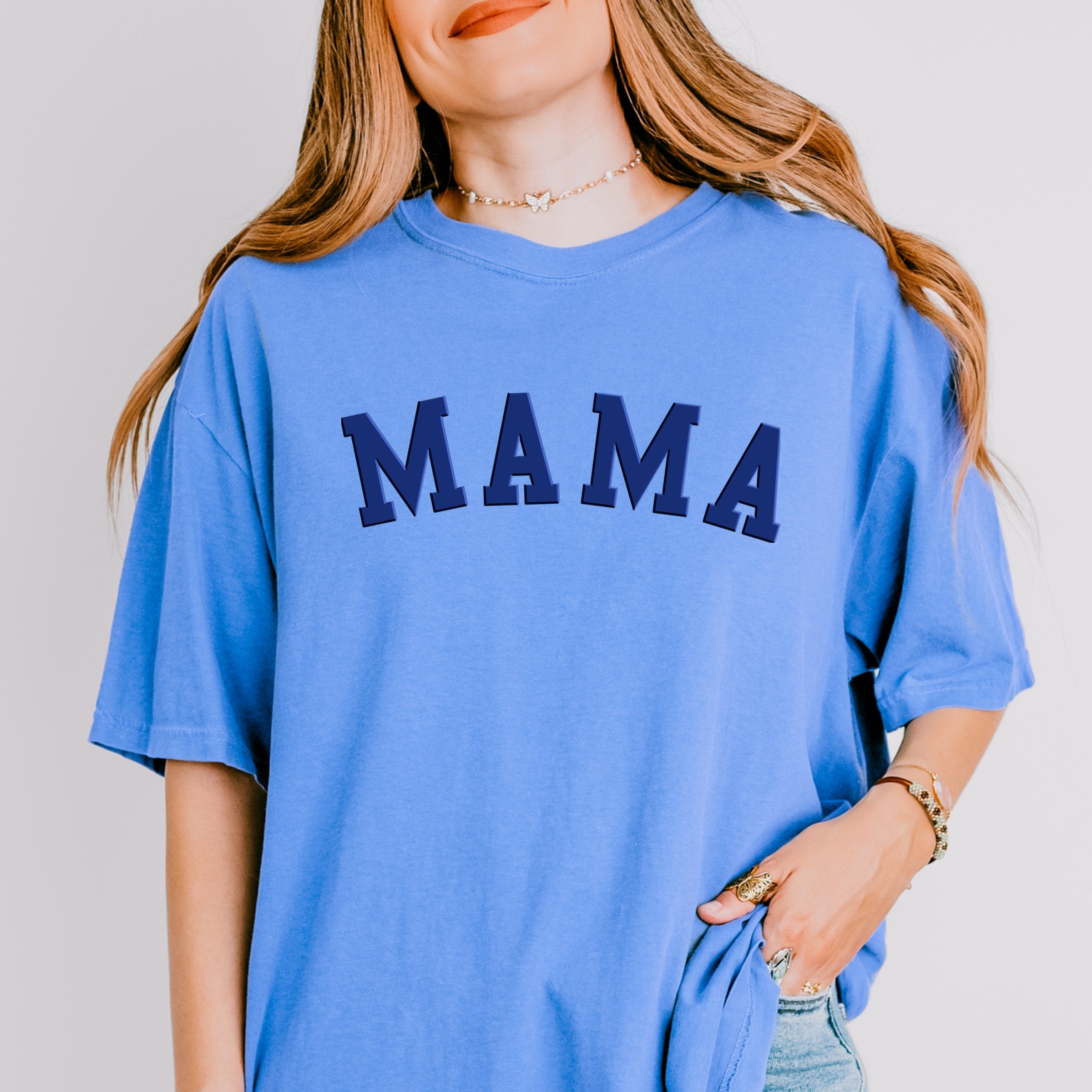 Mama Bold Puff Print - Women's Garment Dyed Graphic T-Shirt