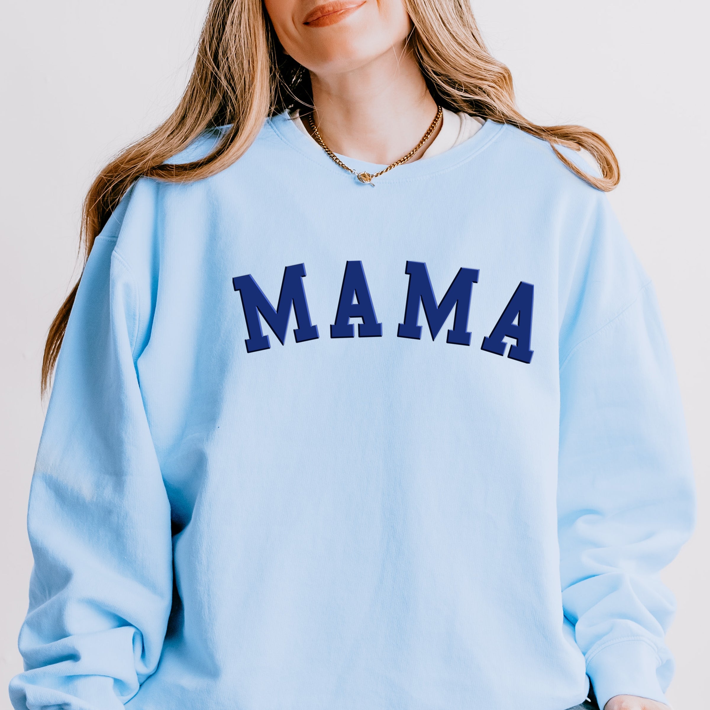 Mama Bold Puff Print - Women's Lightweight Garment Dyed Sweatshirt
