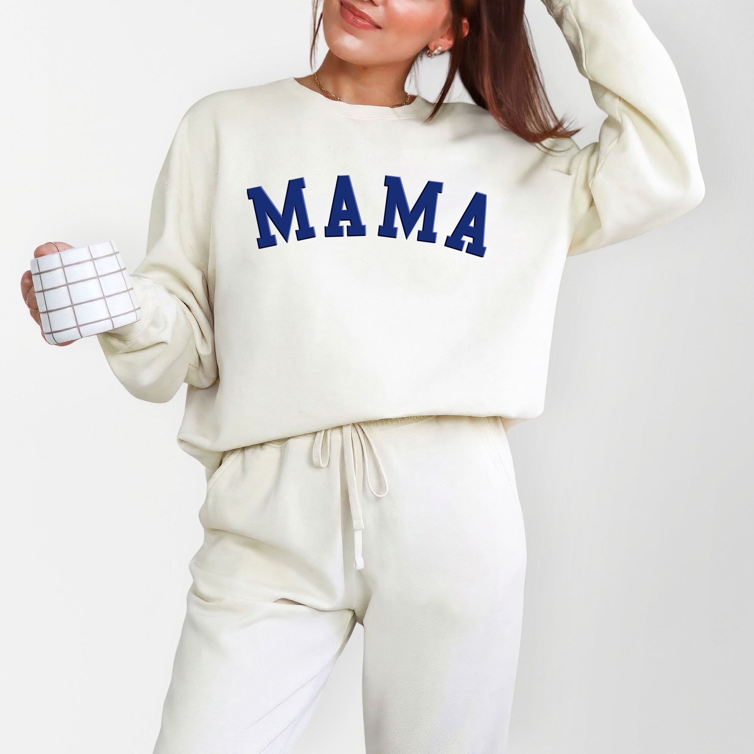 Mama Bold Puff Print - Women's Lightweight Garment Dyed Sweatshirt