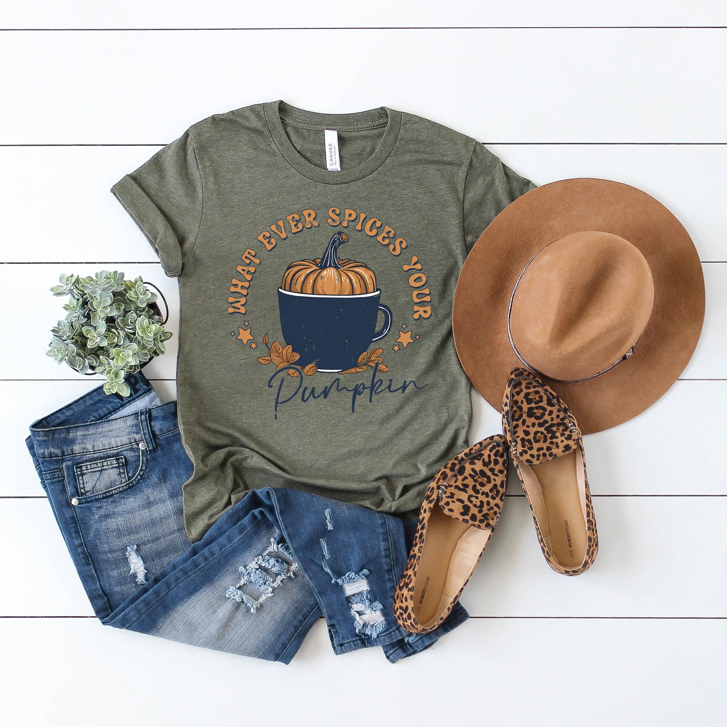 Whatever Spices Your Pumpkin Mug | Short Sleeve Crew Neck