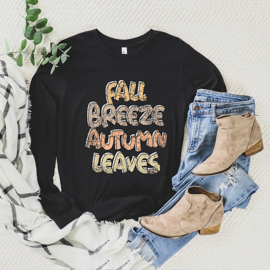 Fall Breeze Autumn Leaves | Long Sleeve Crewneck
