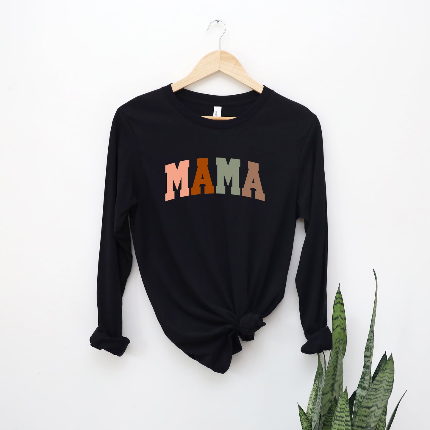 Mama Block Colorful | Long Sleeve Crew Neck