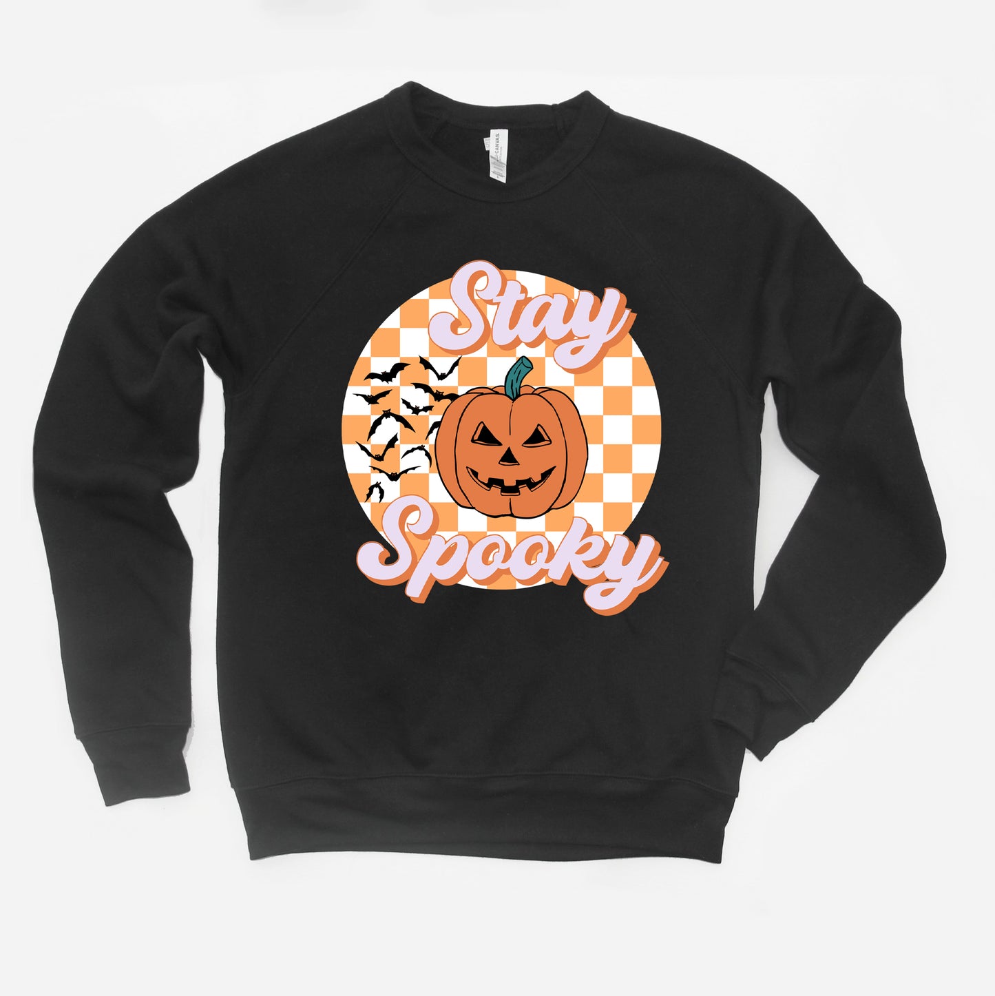 Stay Spooky Bats Checkered | Bella Canvas Sweatshirt