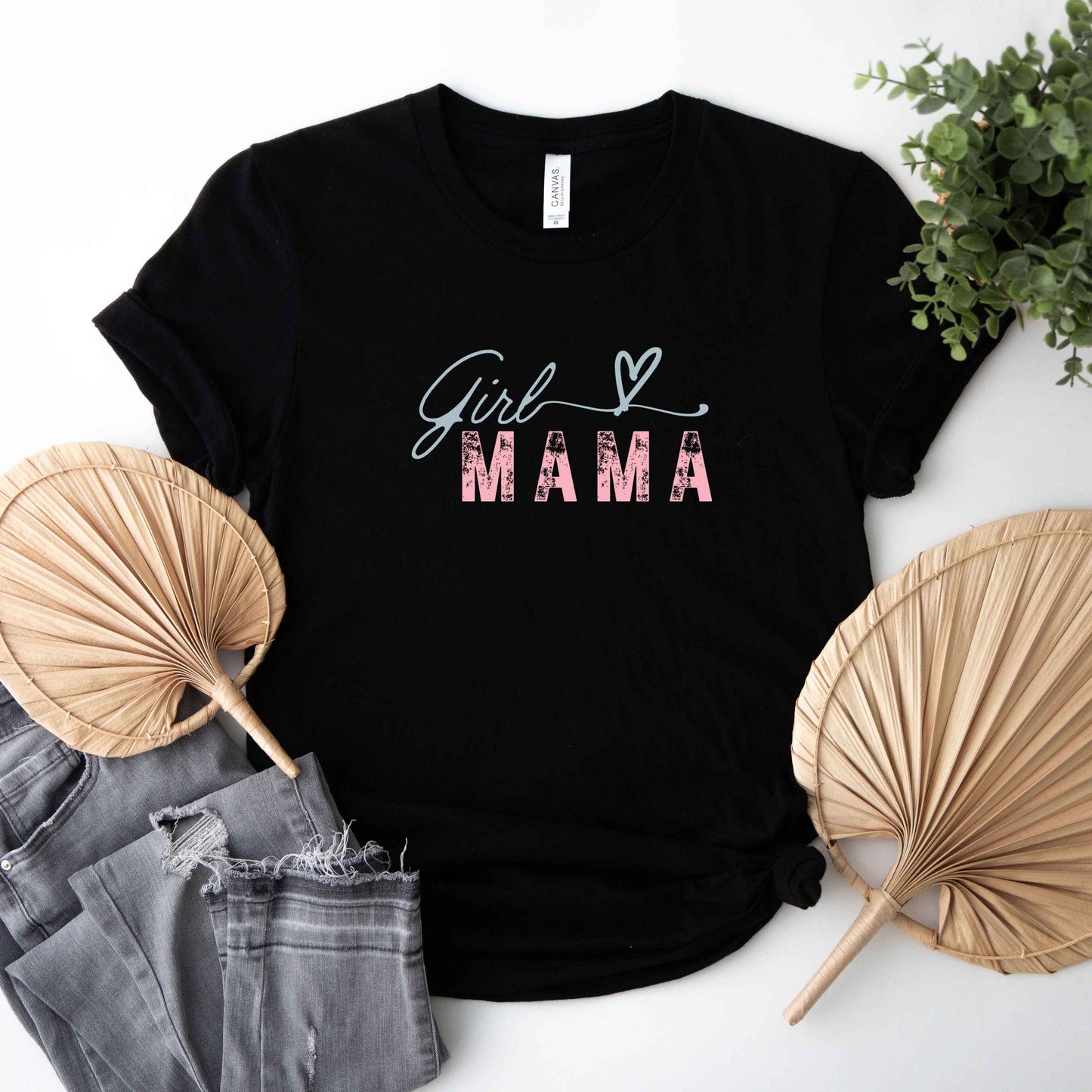 Girl Mama Heart Colorful | Short Sleeve Graphic Tee