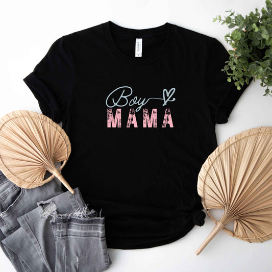 Boy Mama Heart Colorful | Short Sleeve Graphic Tee