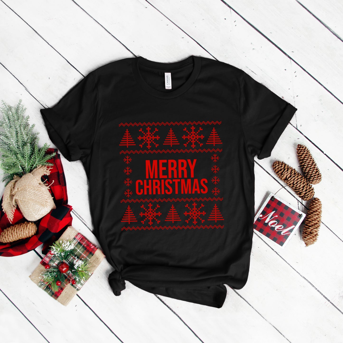 Merry Christmas Sweater | Short Sleeve Crew Neck