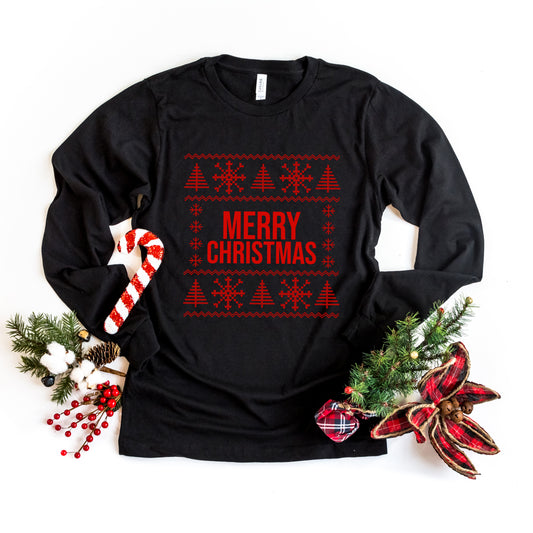 Merry Christmas Sweater | Long Sleeve Crew Neck
