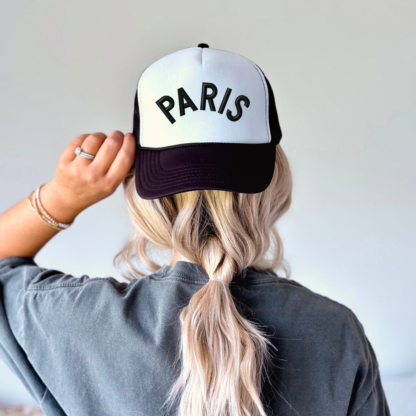 Embroidered Paris Arched | Foam Trucker Hat