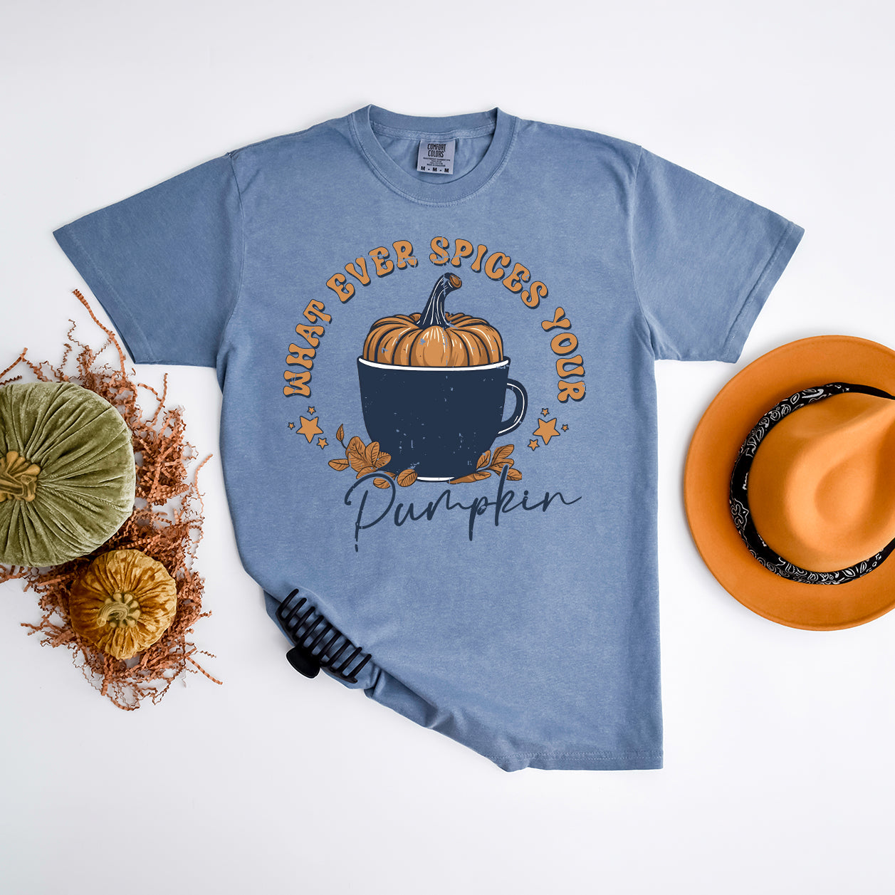 Whatever Spices Your Pumpkin Mug | Garment Dyed Tee