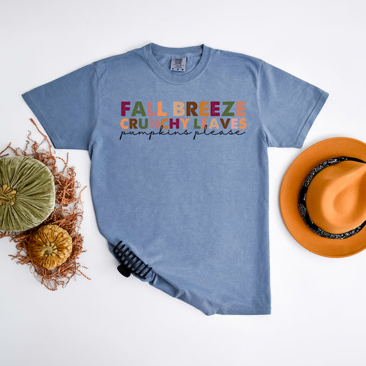 Fall Breeze Crunch Leaves Colorful | Garment Dyed Tee