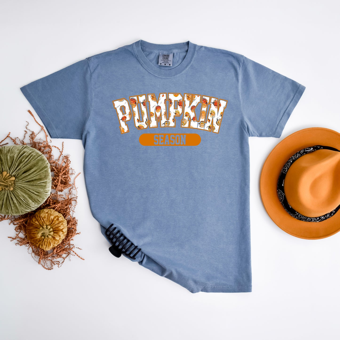 Curved Pumpkin Season Pumpkin | Garment Dyed Tee