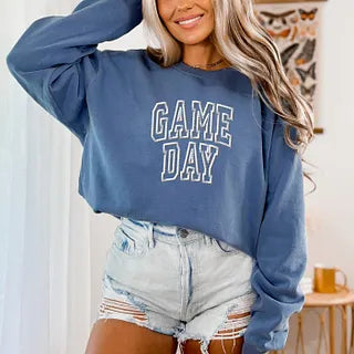 Embroidered Game Day Arched | Garment Dyed Sweatshirt