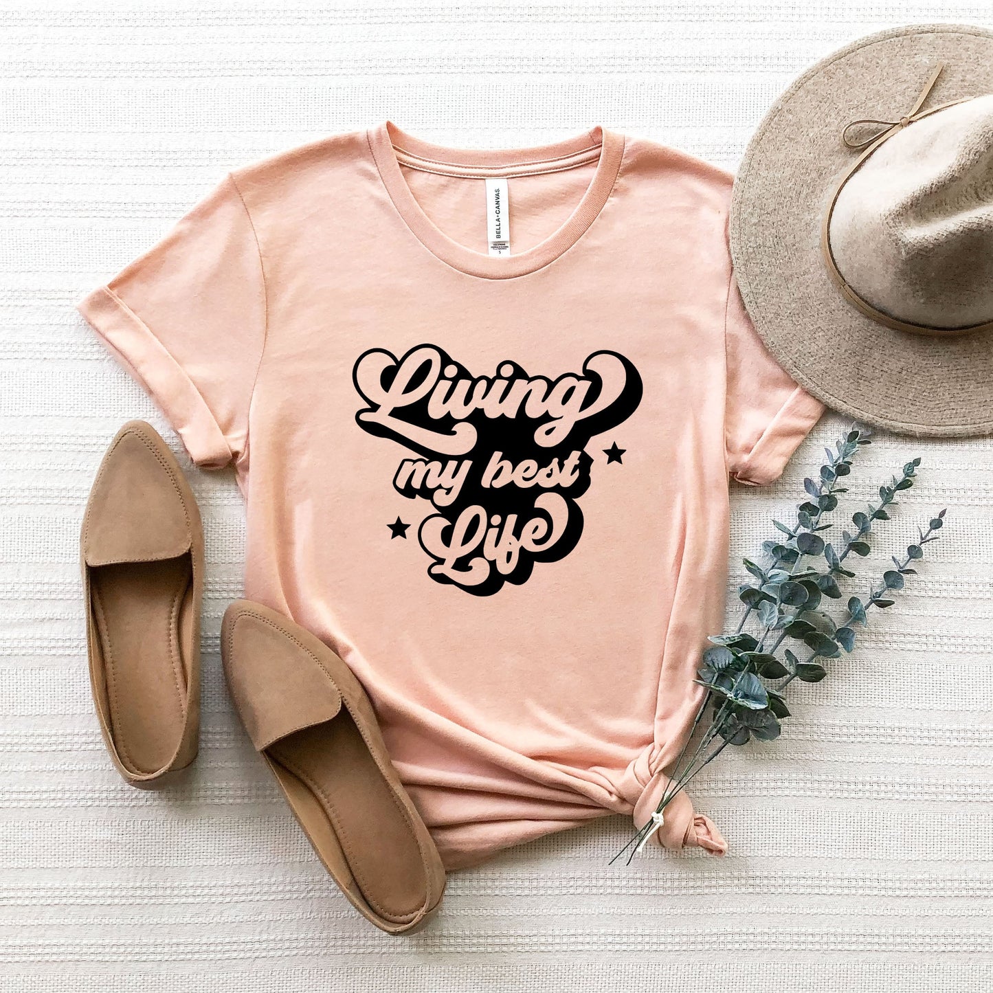 Clearance Retro Living My Best Life | Short Sleeve Graphic Tee