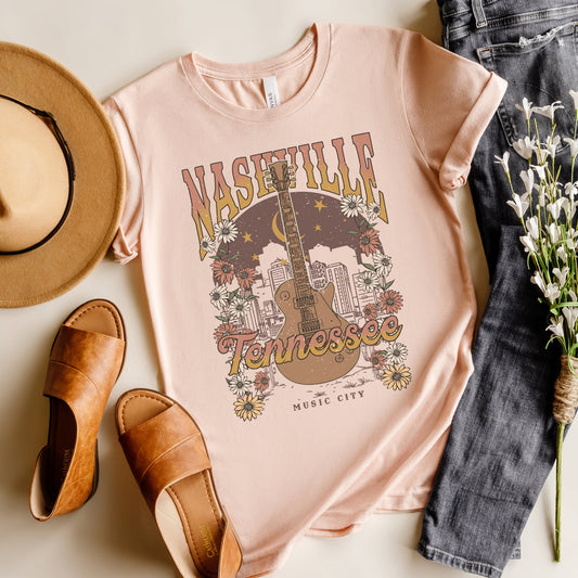 Clearance Nashville Tennessee Flowers | Short Sleeve Crew Neck