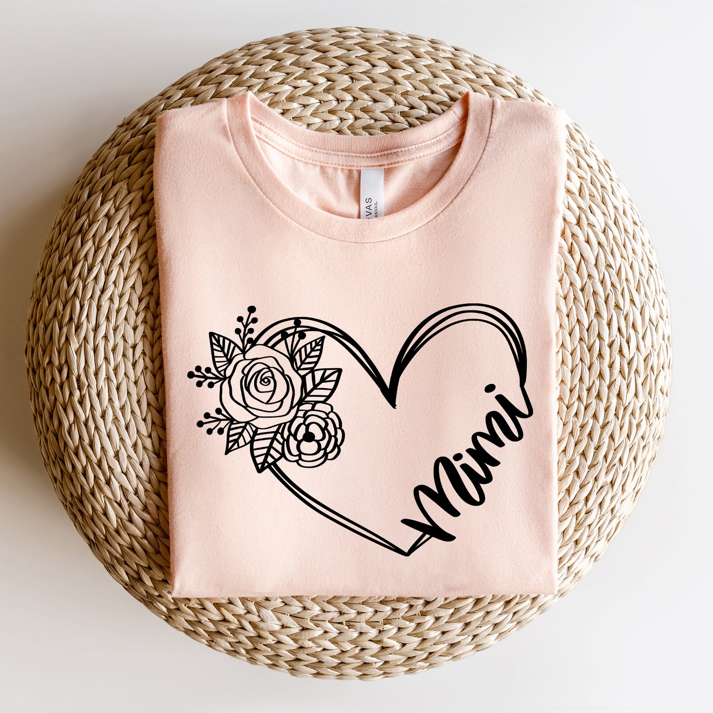 Mimi Heart Outline | Short Sleeve Graphic Tee