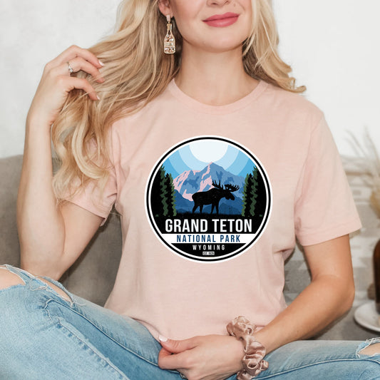Clearance Grand Teton National Park Badge | Short Sleeve Graphic Tee