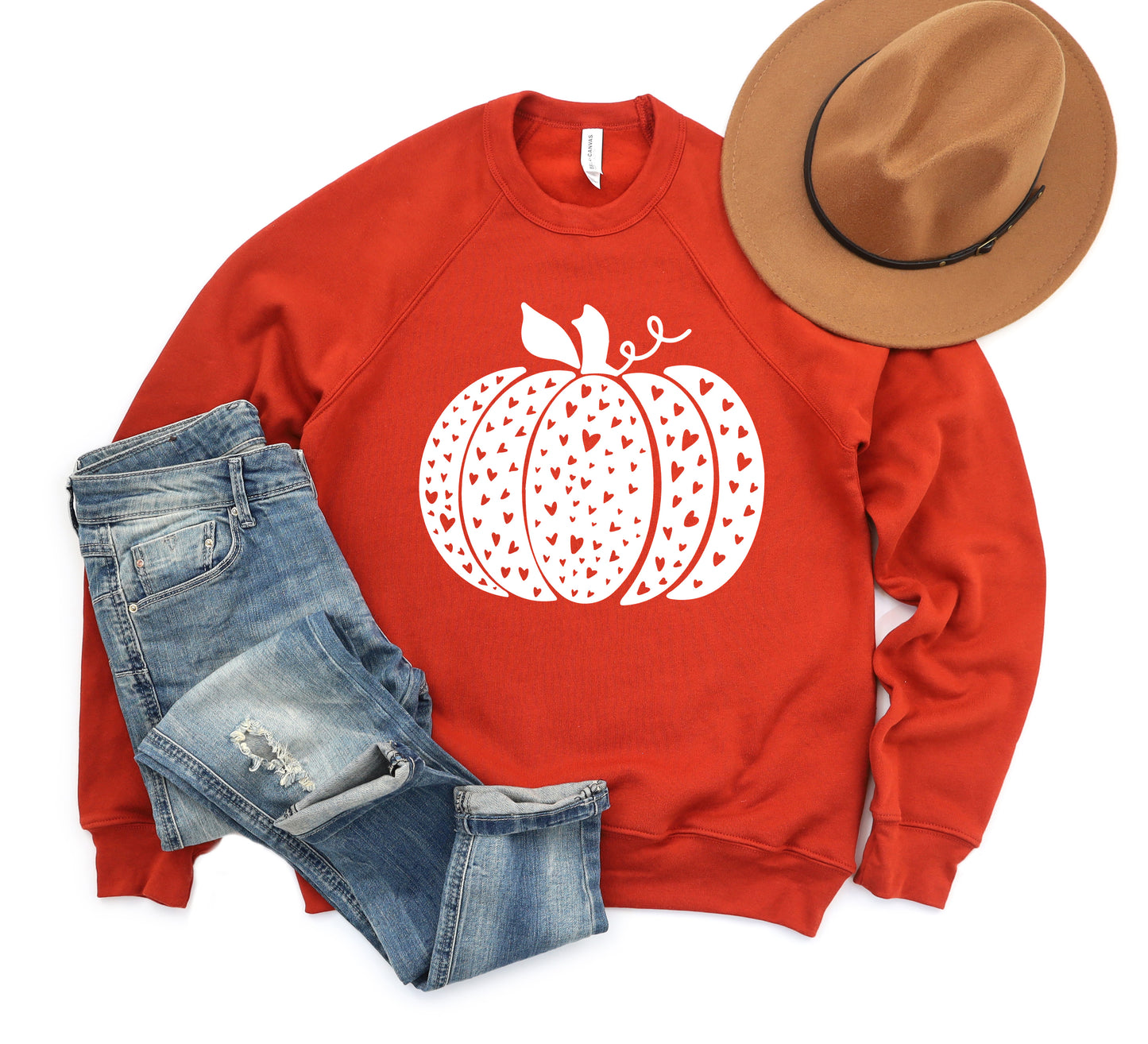 Heart Pumpkin | Bella Canvas Sweatshirt