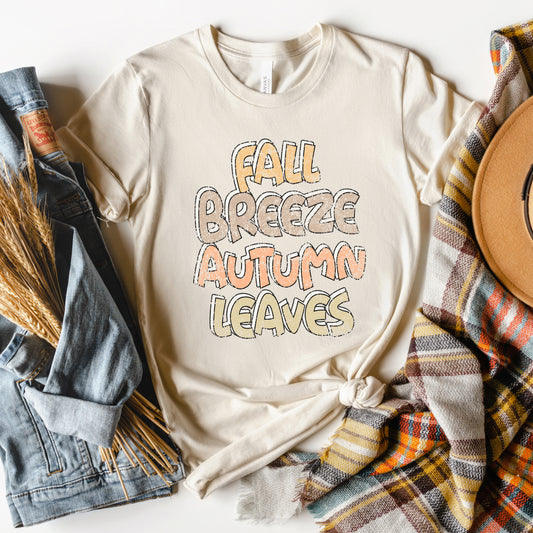 Fall Breeze Autumn Leaves | Short Sleeve Crewneck